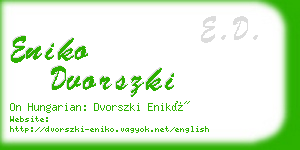 eniko dvorszki business card